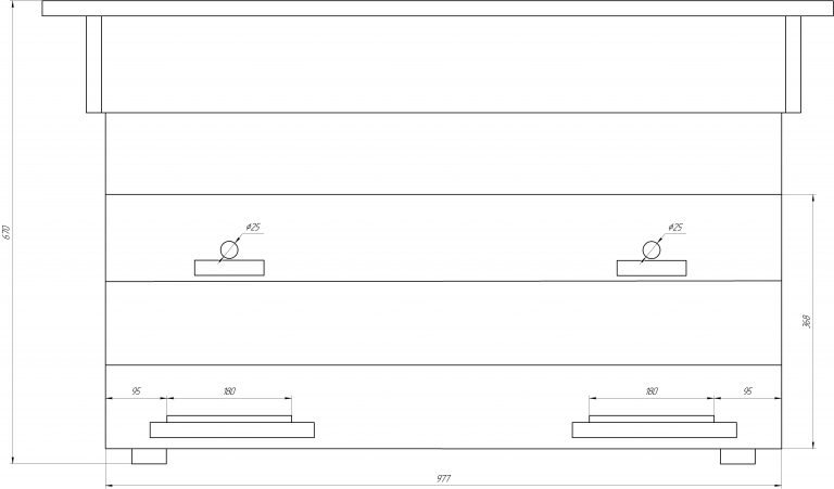 Улей лежак на 24 рамки чертеж размеры из фанеры